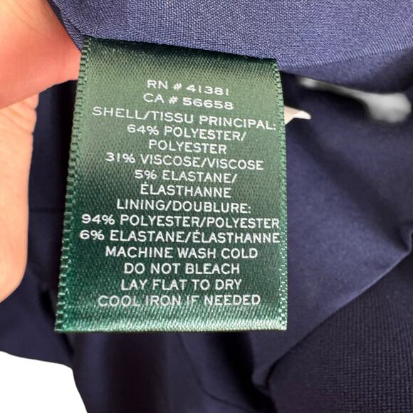 Lauren Ralph Lauren Navy Blue Single Breasted Blazer Pants Set Women's Size 6 - Picture 12 of 12